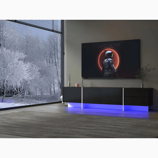 Modern|Minimalistic TV Stand| For living room|Black|RGB lighting