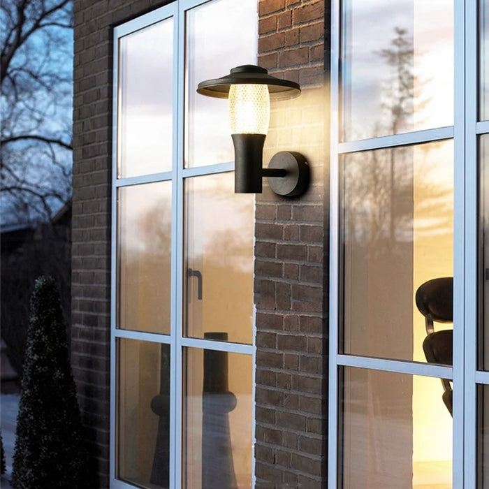 Aluminum|Waterproof|LED|Outdoor|Black|Modern|Wall|Sconce|Lamp