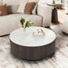 MIRODEMI Modern Round Drum Coffee Table with Solid Wood Drawers | luxury furniture | round coffee table | wooden coffee table | 