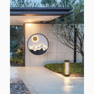 Courtyard|Round|Mountain|LED|Wall|Lamp|Garden|Designer