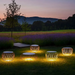 Solar-Powered Decorative Round Outdoor LED Table for Patio