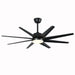 Modern Solid Black Wood Ceiling Fan with Led Light and Remote Control