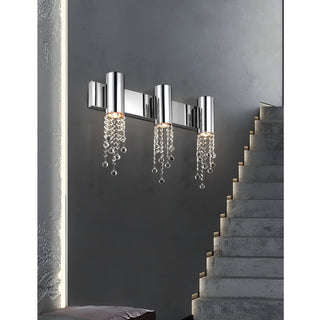 Modern|Chrome|Crystal|Wall|Lamp|Light|Sconce|Trendy