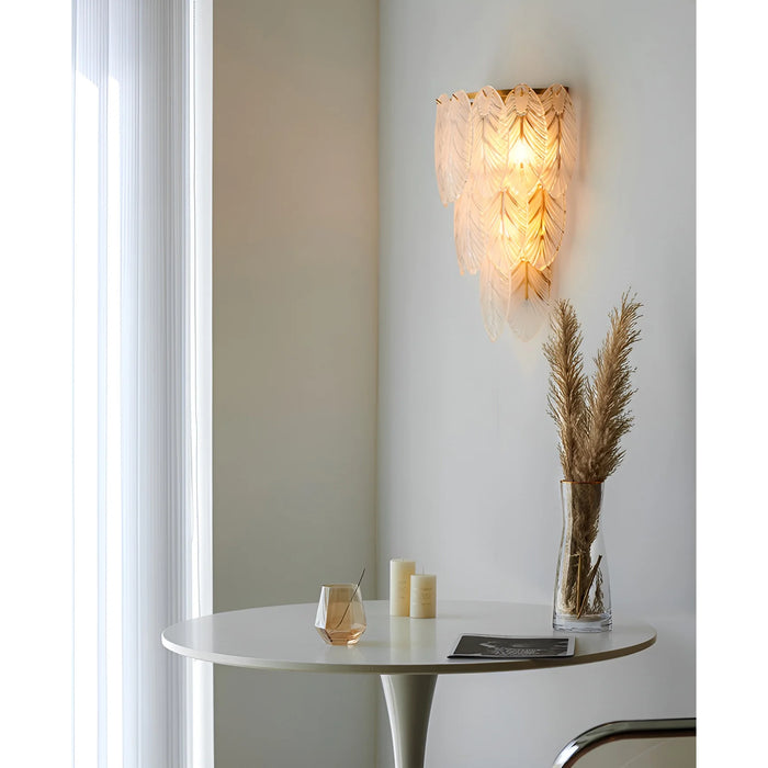 Feather|Modern|Living|Bedroom|Classic|Wall|Lamp|Sconce|Glass