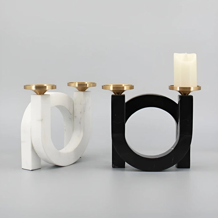 Marble|Gold|Candle|Holder|Nordic|Scandinavian|Black|White