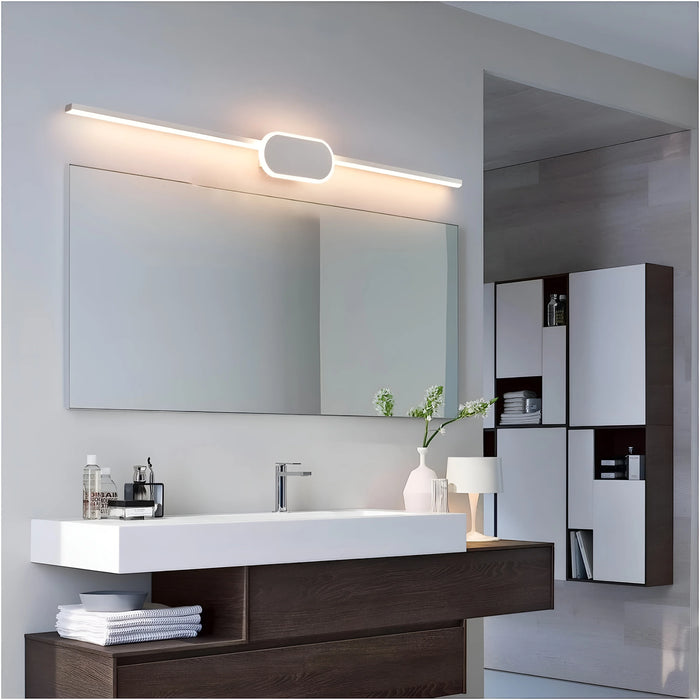 White|Black|LED|Wall|Lamp|Line|Round|Oval|Bathroom|Mirror|Living|Bedroom