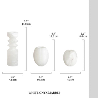 Modern White Onyx Marble Flower Vase and Candle Holder | Sophisticated Candle Holder | Luxury Marble Decor | White Onyx Vase | 