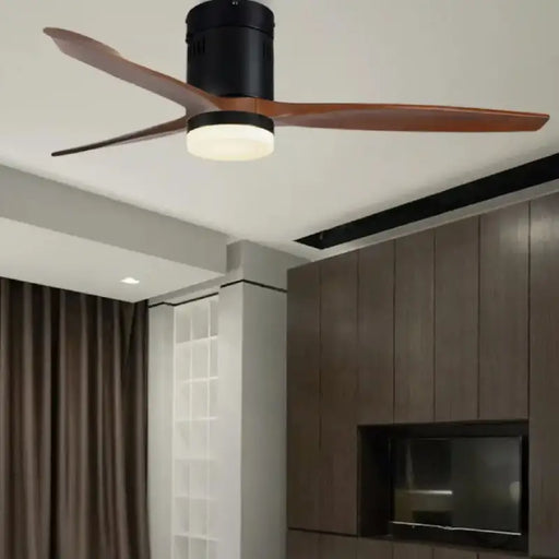 52" Modern Wood LED Ceiling Fan with Remote Control