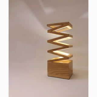 Vase|Wooden|Wood|Table|Lamp|Bedside|LED|Naturel