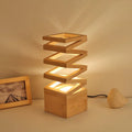 Vase|Wooden|Wood|Table|Lamp|Bedside|LED|Naturel