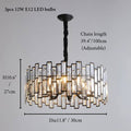 Montreux | Modern Drum Black Crystal Chandelier for Living Room