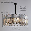 Montreux | Modern Drum Black Crystal Chandelier for Living Room