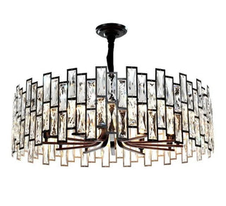 Montreux | Modern Drum Black Crystal Chandelier for Living Room