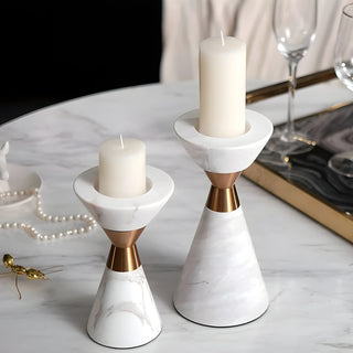 While candle holder|Marble home decor|Elegant|Candle holder|Restaurant decor|Bedroom decor