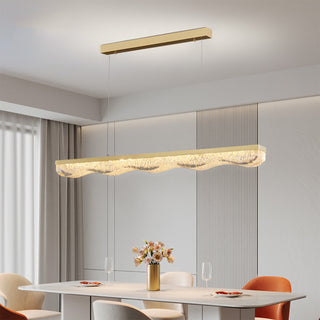 MIRODEMI® Riehen | Sleek Gold Rectangular Chandelier with Minimalist Charm