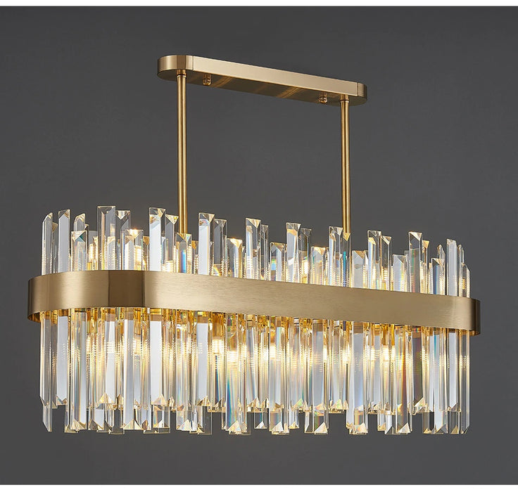 MIRODEMI® Modern gold crystal chandelier for dining room, kitchen island