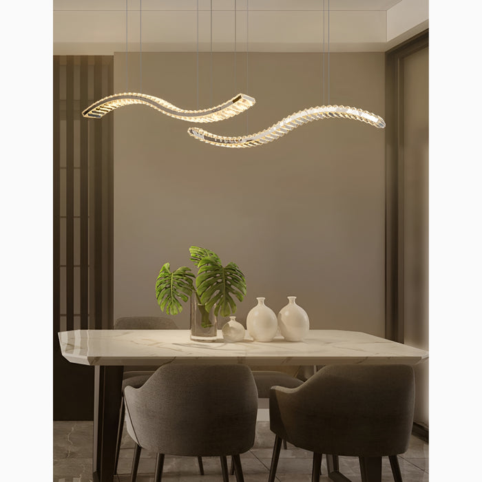 Opfikon | Gold/Silver Stainless Steel Crystal Chandelier for Gorgeous Dining Room