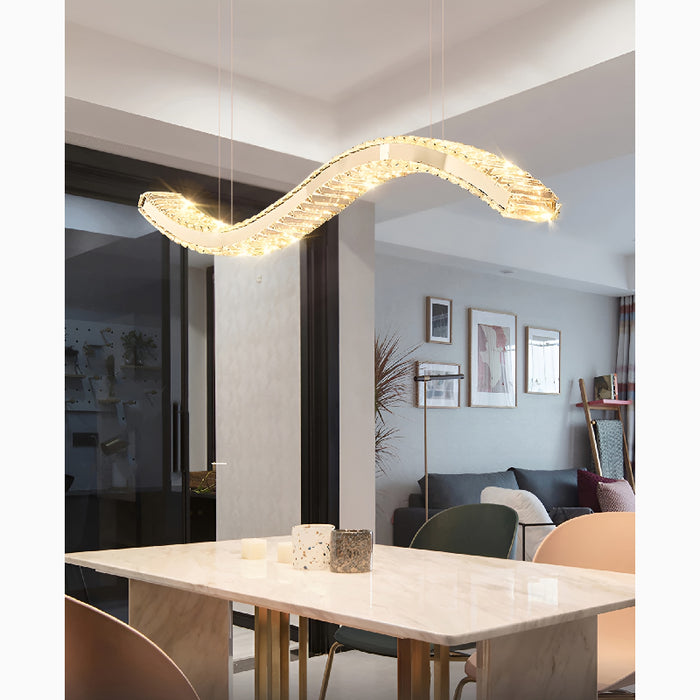 Opfikon | Gold/Silver Stainless Steel Crystal Chandelier 