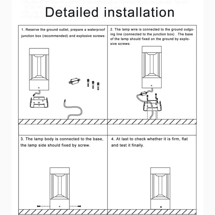 Aluminum|Waterproof|Garden|Lawn|Lamp|Black|Minimalistic|Screw|Ground