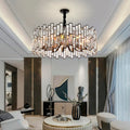Montreux | Modern Drum Black Crystal Chandelier for Living Room