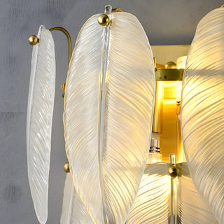 MIRODEMI® Parla | Vintage Brass Chandelier with Frosted Glass Leaves | wall sconce | wall light