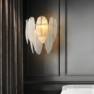 MIRODEMI® Parla | Vintage Brass Chandelier with Frosted Glass Leaves | wall sconce | wall light