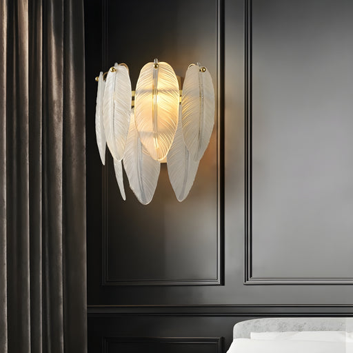 MIRODEMI® Parla | Vintage Brass Chandelier with Frosted Glass Leaves | wall sconce | wall light