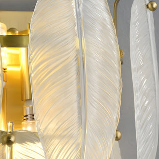 MIRODEMI® Parla | Vintage Brass Chandelier with Frosted Glass Leaves | wall sconce | wall light