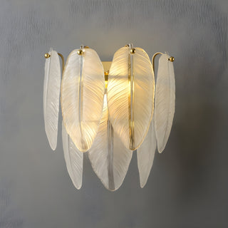 MIRODEMI® Parla | Vintage Brass Chandelier with Frosted Glass Leaves | wall sconce | wall light