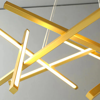 Abstract|Desigh|Lines|Pendant|Hanging|Gold|LED|Chandelier|Creative|Modern