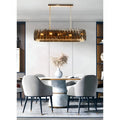 MIRODEMI_Pietra Ligure | Rectangular Golden Crystal Chandelier 