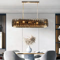 MIRODEMI_Pietra Ligure | Rectangular Golden Crystal Chandelier for Living Room