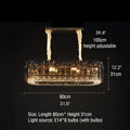 MIRODEMI_Pietra Ligure | Rectangular Chandelier for Living Room