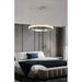 Stainless|Modern|Ring|Steel|Crystal|LED|Chandelier|Postmodern|Pendant|Lobby