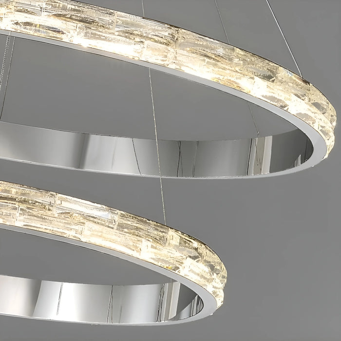 Ring|Steel|Crystal|LED|Chandelier|Postmodern|Pendant|Kitchen|Living|Dining