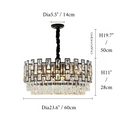 MIRODEMI Modern Drum Black Crystal Ceiling Chandelier For Living Room Dining Room Bedroom