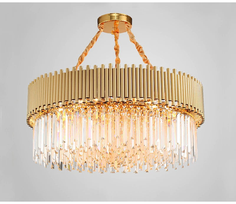 MIRODEMI® Gold rectangle chandelier for dining room, kitchen island