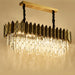 MIRODEMI Virton Rectangle Gold Crystal Modern LED Chandelier 