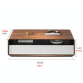  MIRODEMI Rectangular Wooden Coffee Table with 4 Drawers and Open Shelf Storage | | luxury furniture | Elegant storage table | 