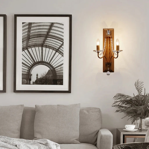 Golden Metal Wall Sconce from Mirodemi with Warm Light