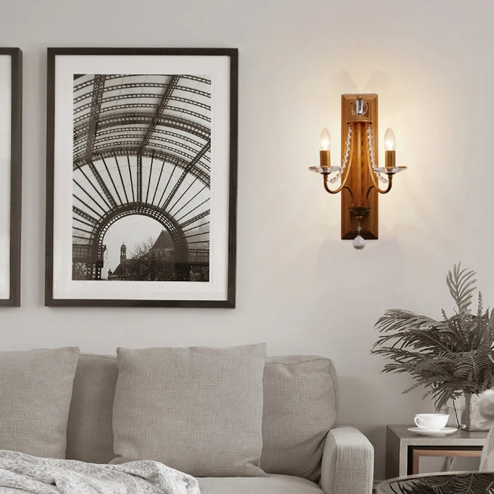 Golden Metal Wall Sconce from Mirodemi with Warm Light