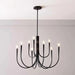 Elegant Black Candle Shaped Pendant Chandelier with Warm Light 