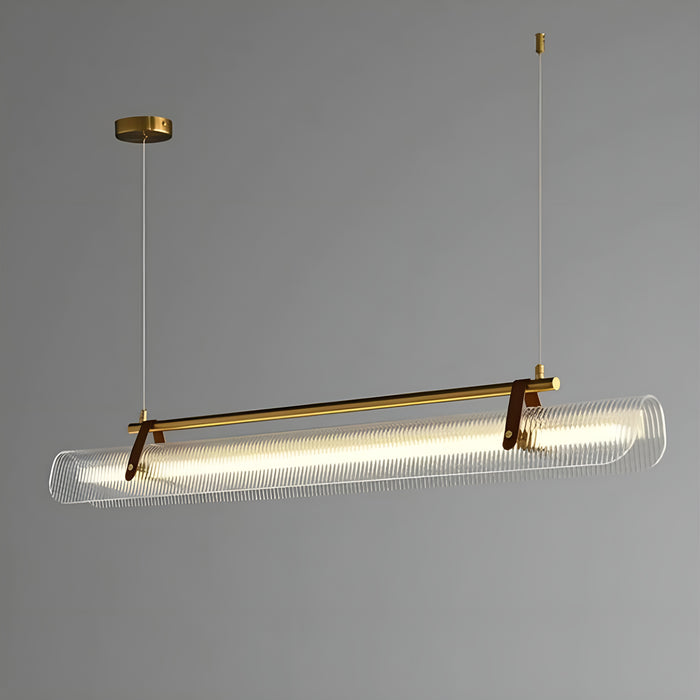 Romanshorn | Stylish Rectangle Metal and Leather Chandelier from Mirodemi | Led Light | Dining Room | Nordic Style | Gold Chandelier | Black Chandelier | Modern 