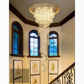 Roquebrune-Cap-Martin | Double Spiral Crystal Stairwell Chandelier