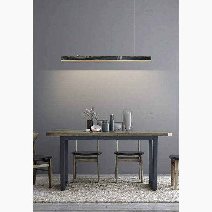 Rorschach | Minimalistic Modern Black Chandelier with Marble from Mirodemi for Dining Room, Living Room, Kitchen, Kitchen Island, Hotel, Restaurant | LED Light |