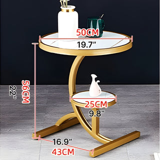 Small Side Table with Round/Square Tempered Glass Top, Two Layers | luxury furniture | premium glass tables