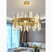 Royal Hanging Gold Titanium Copper Round Crystal Chandelier from Mirodemi for Dining Room, Living Room, Bedroom, Hotel | LED Light | Luxury Chandelier | 