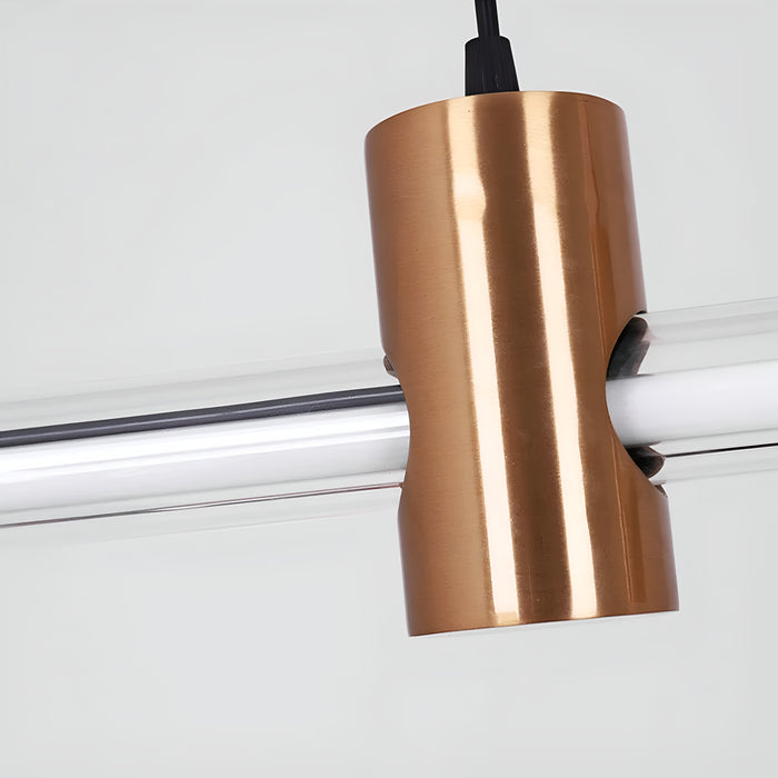 Rüti | Minimalistic Stylish Gold Copper Chandelier from Mirodemi for Hotel 