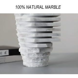 MIRODEMI Scandinavian Natural Marble White Vase for Decoration | luxury decoration | Minimalist home decor | Decorative flower vase | Modern marble vase |