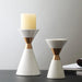 Nordic|Scandinavian|Volakas|Marble|Candle|Holder|Gold|White